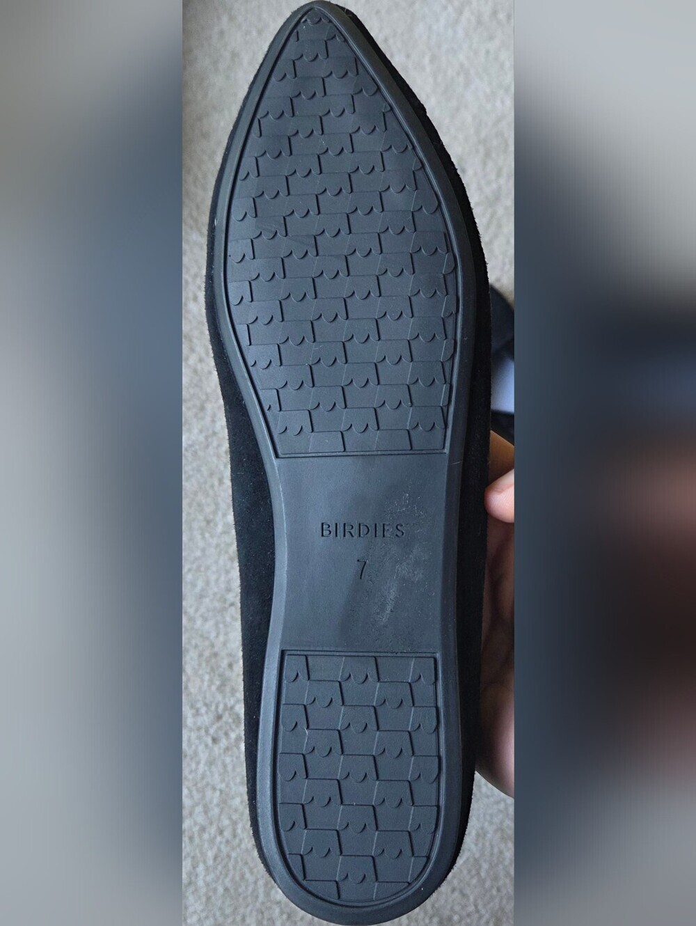 Birdies The Goldfinch Womens Black Suede Leather Pointed Toe Ballet Flats Size 7 - Picture 7 of 9